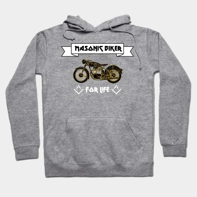 Masonic biker for life Hoodie by Arpi Design Studio